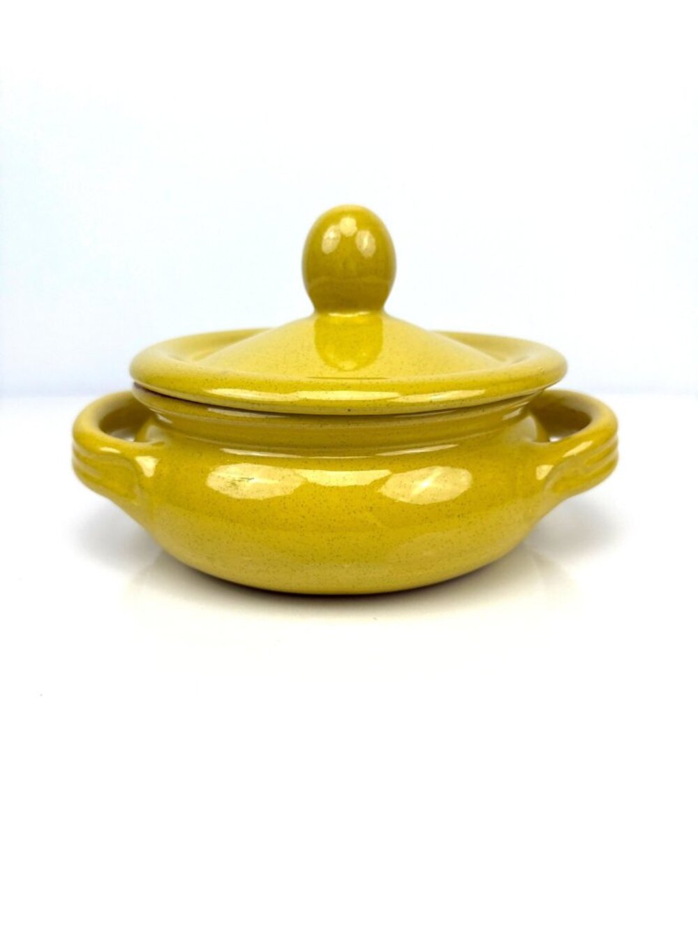 DE SILVA‎ Italy NWT 8" Yellow Terracotta Oven Casserole w/Lid & Handles